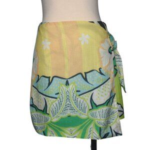 Ciebon Retro Tropical Print Skort Shorts Wrap Front S